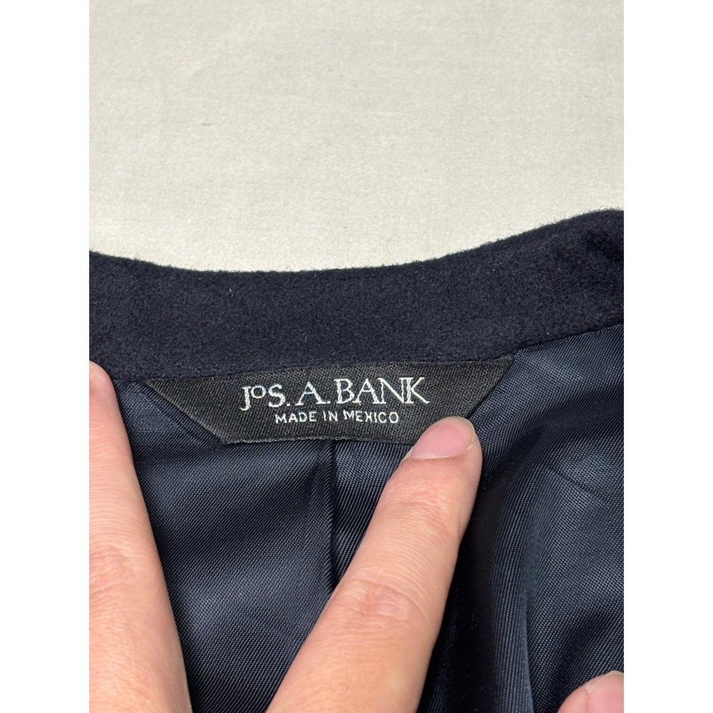 Jos. A. Bank Mens 44L 100% Cashmere Overcoat Black Gordon Topcoat - Picture 4 of 13